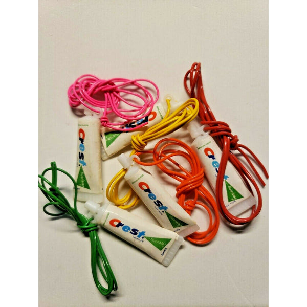 Vintage 5 Toothpaste Tubes Necklace Charms Vending Machine Toy Prize NewOldStock