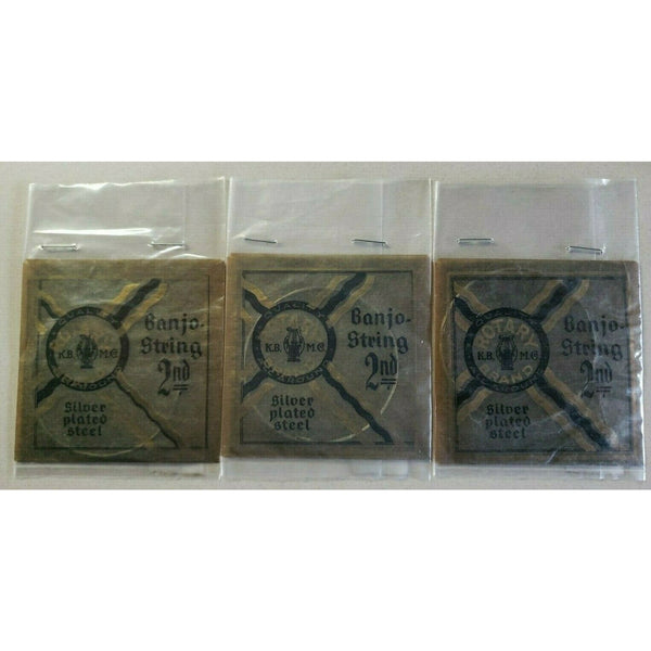 Vintage rotary silver plated steel banjo strings 2nd lot of 3 nos