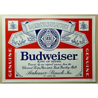 Vintage Genuine Budweiser Sticker Anheuser Busch Beer 13" x 9 5/16" Unsued