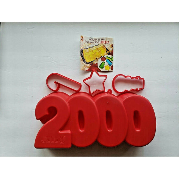 Vintage Jell-O Year 2000 Mold with Jiggler Cutters and Brochure New Old Stock
