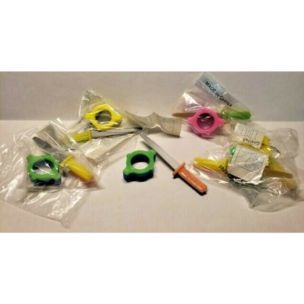 Vintage Sword Through Finger Ring Toy Joke Knife Gag Charm Vending NOS lot of 6