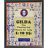Old Hollywood Movie Film Star Punch Board Gambling Gilda The Flaming Gal Prize