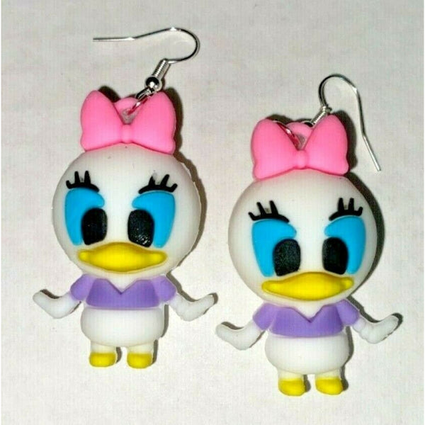 Character cartoon girl duck earrings vending charm costume jewelry t3