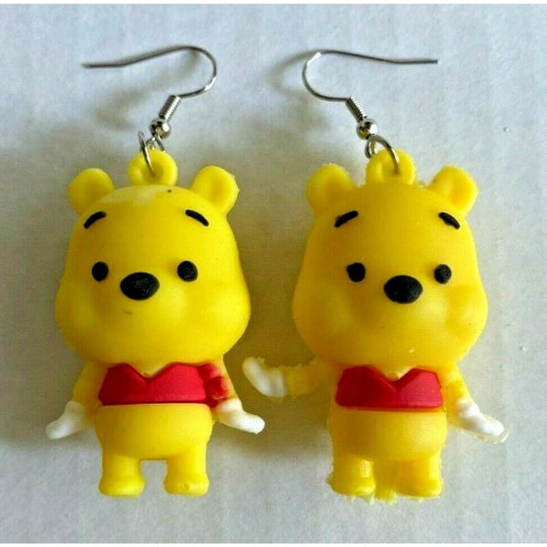 Vintage character cartoon bear charm earrings vending charm costume jewelry t3