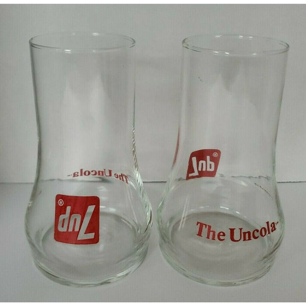 7up 7 up the uncola upside down drinking glasses set of 2 vintage 70's 6oz