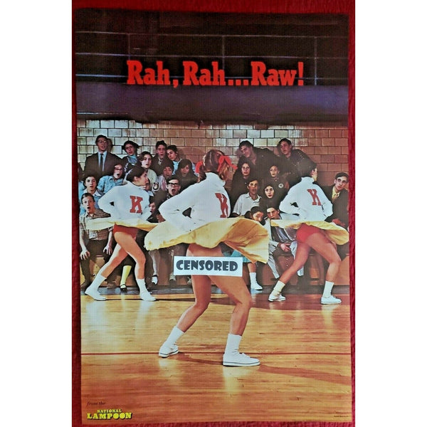Vintage 1980s national lampoon rah rah raw pin up 32"x21" cat no 6439 poster nos