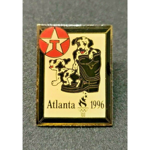 Vintage Gold Tone Pin 1996 Atlanta Olympics Texaco Puppy in Boot Logo NOS
