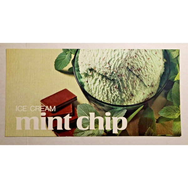 Vintage Ice Cream Parlor Diner Mint Chip Ice Cream Paper Sign New WS8C