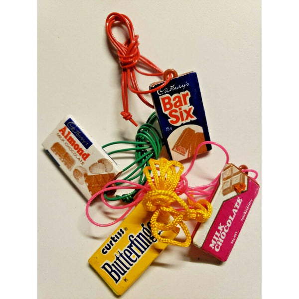 Vintage 4 Candy Bar Asst Necklace Charms Vending Machine Toy Prize New Old Stock