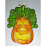 2002 Beistle Pumpkin with Vine Hair Jack O Lanterns Halloween wall Decoration