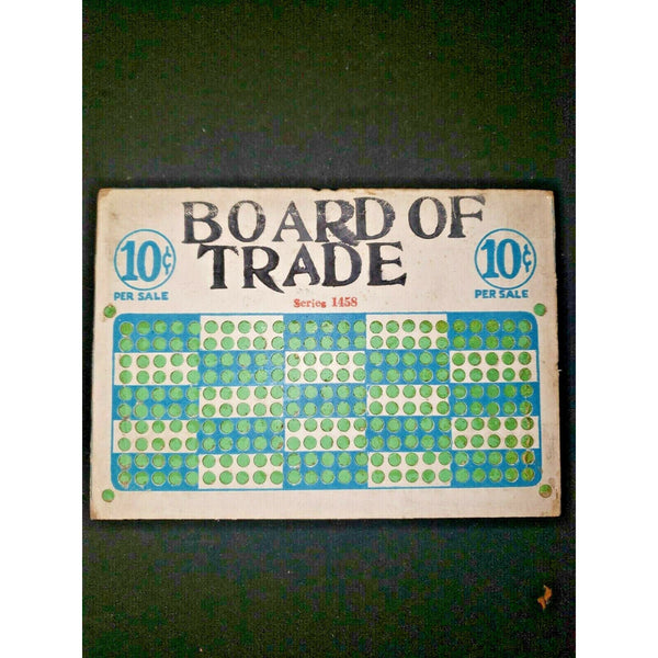 Vintage Board of Trade 10 Cent Punch Board Gambling with key New Old Stock