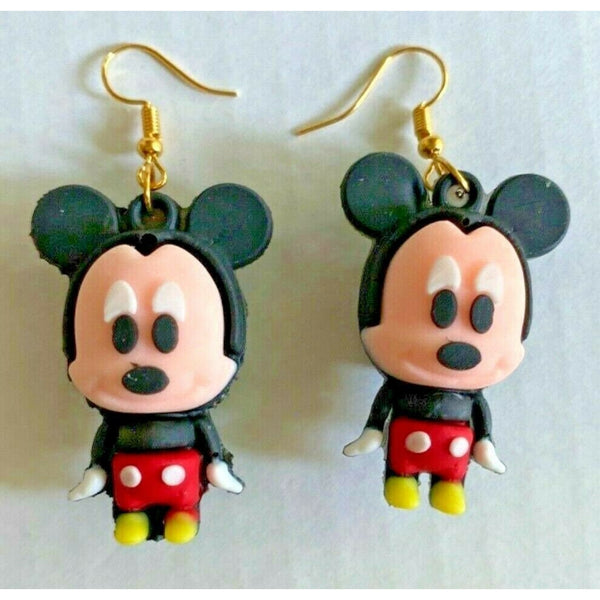 Vintage character cartoon mouse charm earrings vending charm costume jewelry t3