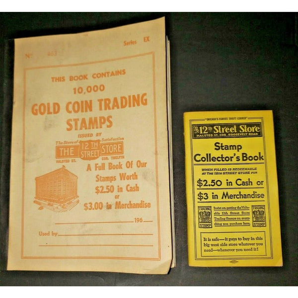 Vintage Chicago 12th Street Store 10000 Gold Coin Stamps Book Unused NewOldStock