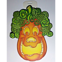 2002 Beistle Pumpkin with Vine Hair Jack O Lanterns Halloween wall Decoration
