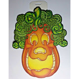 2002 Beistle Pumpkin with Vine Hair Jack O Lanterns Halloween wall Decoration