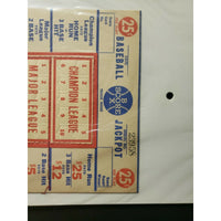 1940's baseball box score jackpot punch board gambling unused old store stock