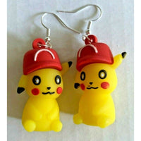 Vintage character cartoon possum charm earrings vending charm costume jewelry t3