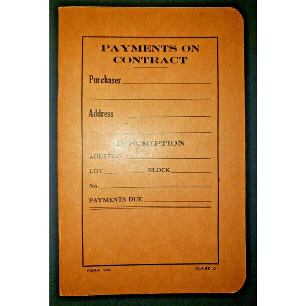 Vintage Bank Payment on Contract Payment Book Unused Form 100 New Old Stock (PB5)